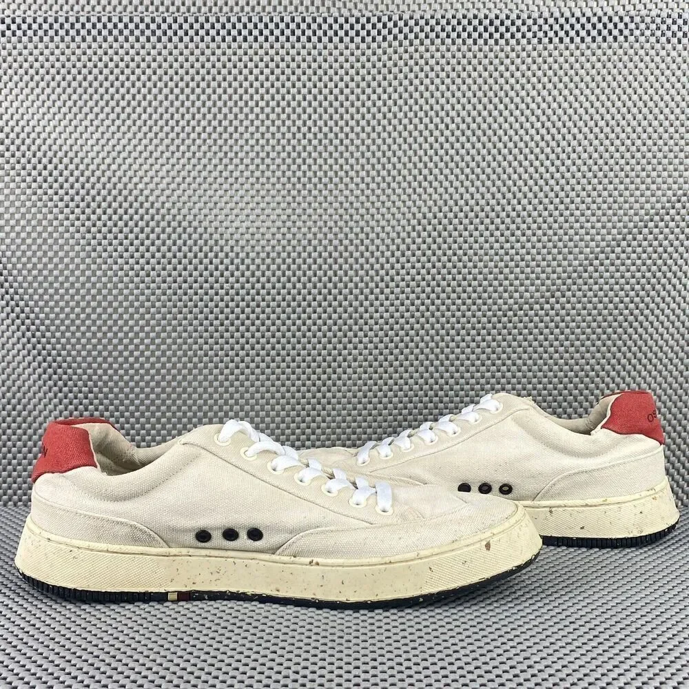 Osklen Ag Canvas Sneakers Mens Size 7.5 Beige Low Top Lace Up